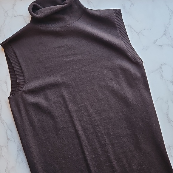 PierAntonio Gaspari Dresses & Skirts - PierAntonio Gaspari Brown Italian Virgin Wool Sleeveless Turtleneck Dress 44/8
